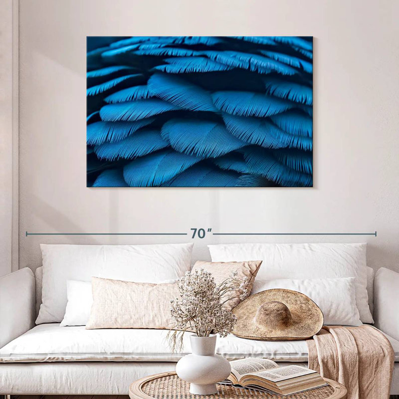 Crowle Blue Macaw Feathers, 30" H x 45" W