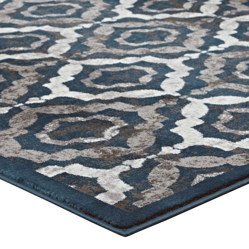 Tapis à motif de treillis marocain Kalinda, Rectangle 8 pi x 10 pi