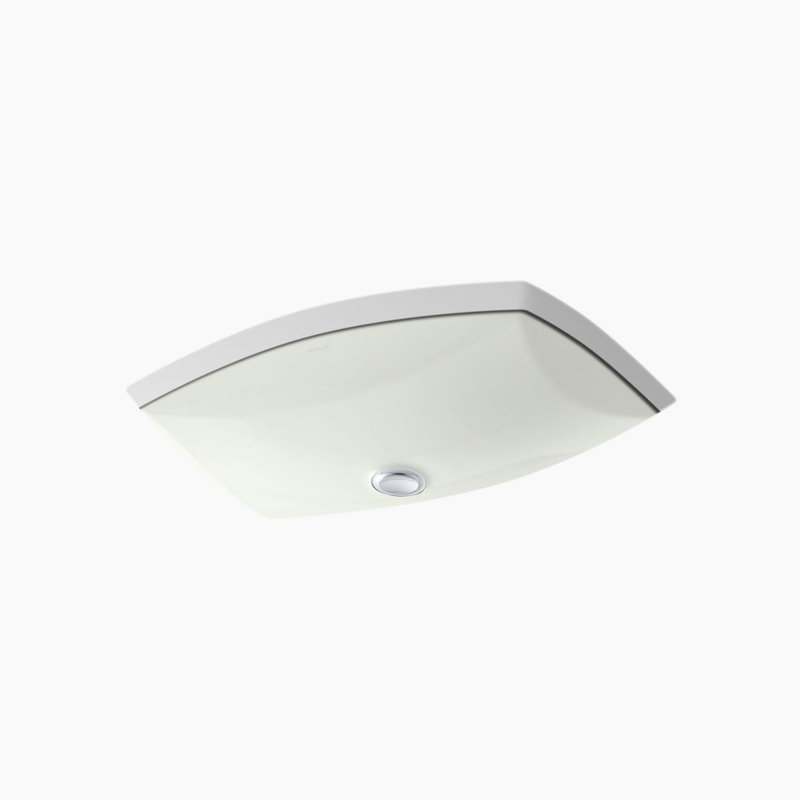 Kelston Ceramic Specialty Undermount Bathroom Sink with Overflow, Dune