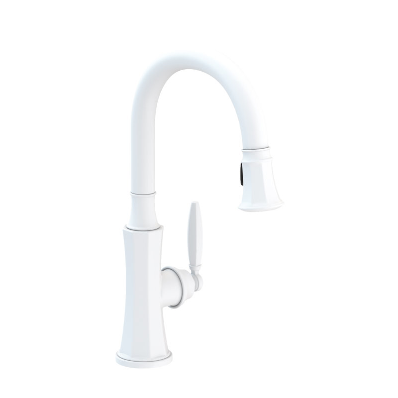 Metropole Single Handle Pull Down Kitchen Faucet, Matte White