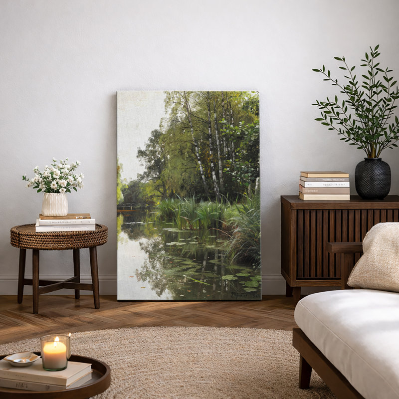 Misty Lakeside, H 18 po x l 12 po x P 1,5 po, Toile tendue