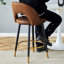 Rotatif à 360 °, tissu brun, 2 chaises de bar, pieds en métal noir, bureau à domicile, terrasse - confort, fonctionnalité, bureau