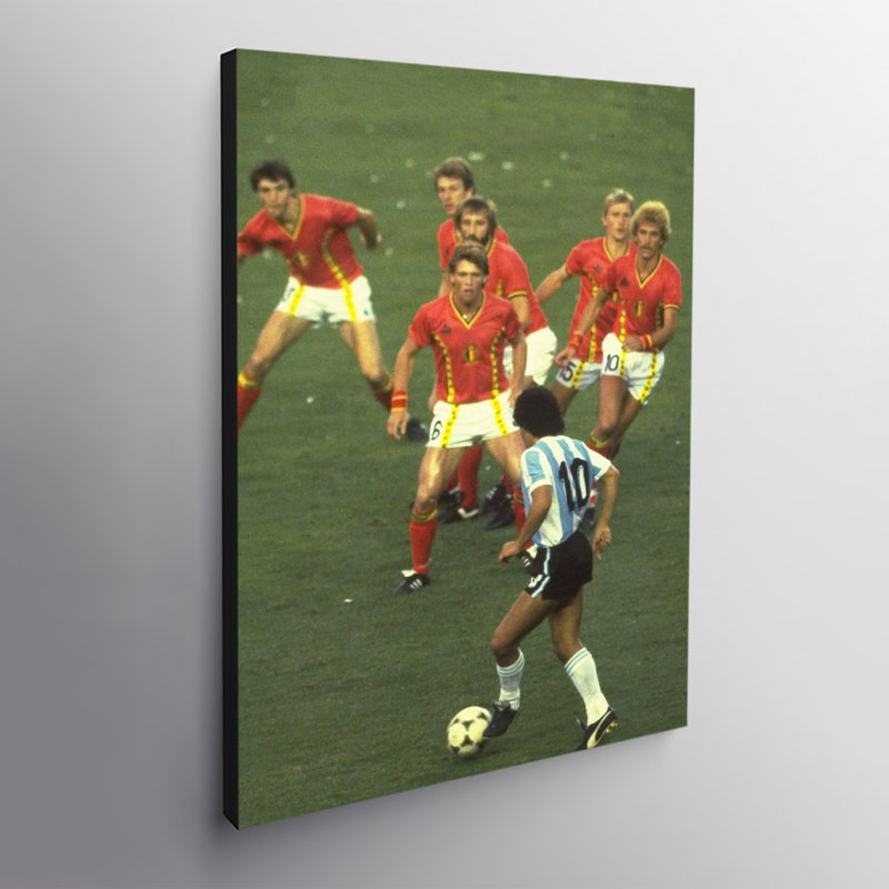Diego Maradona Taking On Six Belgium Players - Wrapped Canvas Print, 41cm H x 61cm W x 3.8cm D