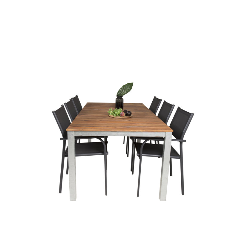 Stutz 6 - Person Acacia Patio Dining Set with Rectangular Table