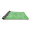 Tapis oriental en laine / polyester tissé à la machine Kauffeld en vert / ivoire / noir-820012192