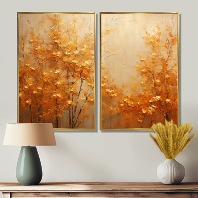 Golden Autumn Forest Harmony I - Brown Wall Art
