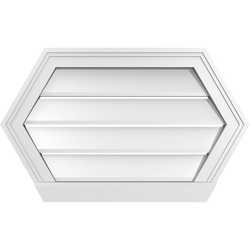 Évent horizontal fonctionnel à pignon en uréthane à surface horizontale Signature, H 16 po x l 26 po x P 2 po