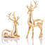 2Pcs Gold Reindeer Christmas Decor Set - Deer Figurine for Table & Home Decor, Golden Table Decor & Deer Decor (Gold)