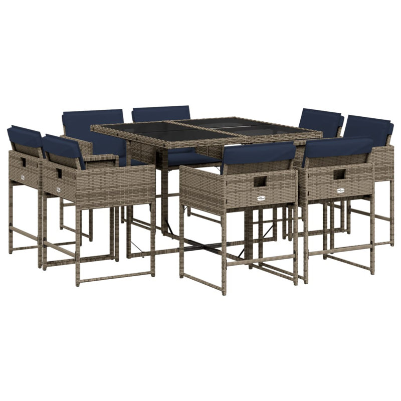 Ensemble repas avec coussins Hokku Designs, Bleu, Gris, 8
