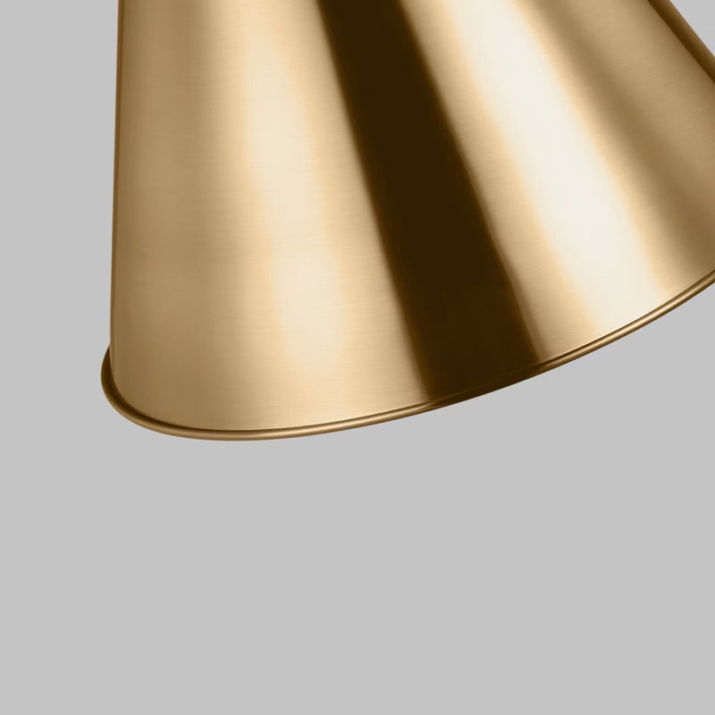 Luminaire suspendu conique à 1 lumière Camariae, Laiton satiné, Laiton satiné