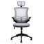Fauteuil de direction moderne haut dossier en filet argenté avec appui-tête et accoudoirs rabattables-329158252