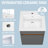 Venere Dark Grey Bathroom Vanity 16'' Floating Wall Mount Solid Surface Vanity Cabinet with Single Basin Vanity Top