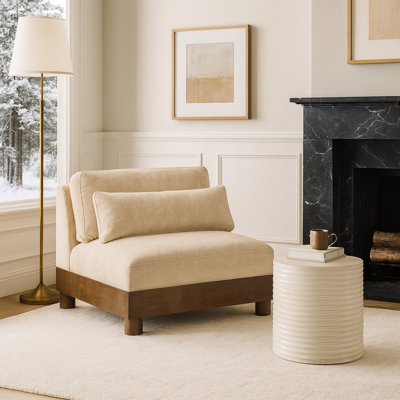Fauteuil modulaire rembourré en tissu Turin Chenille