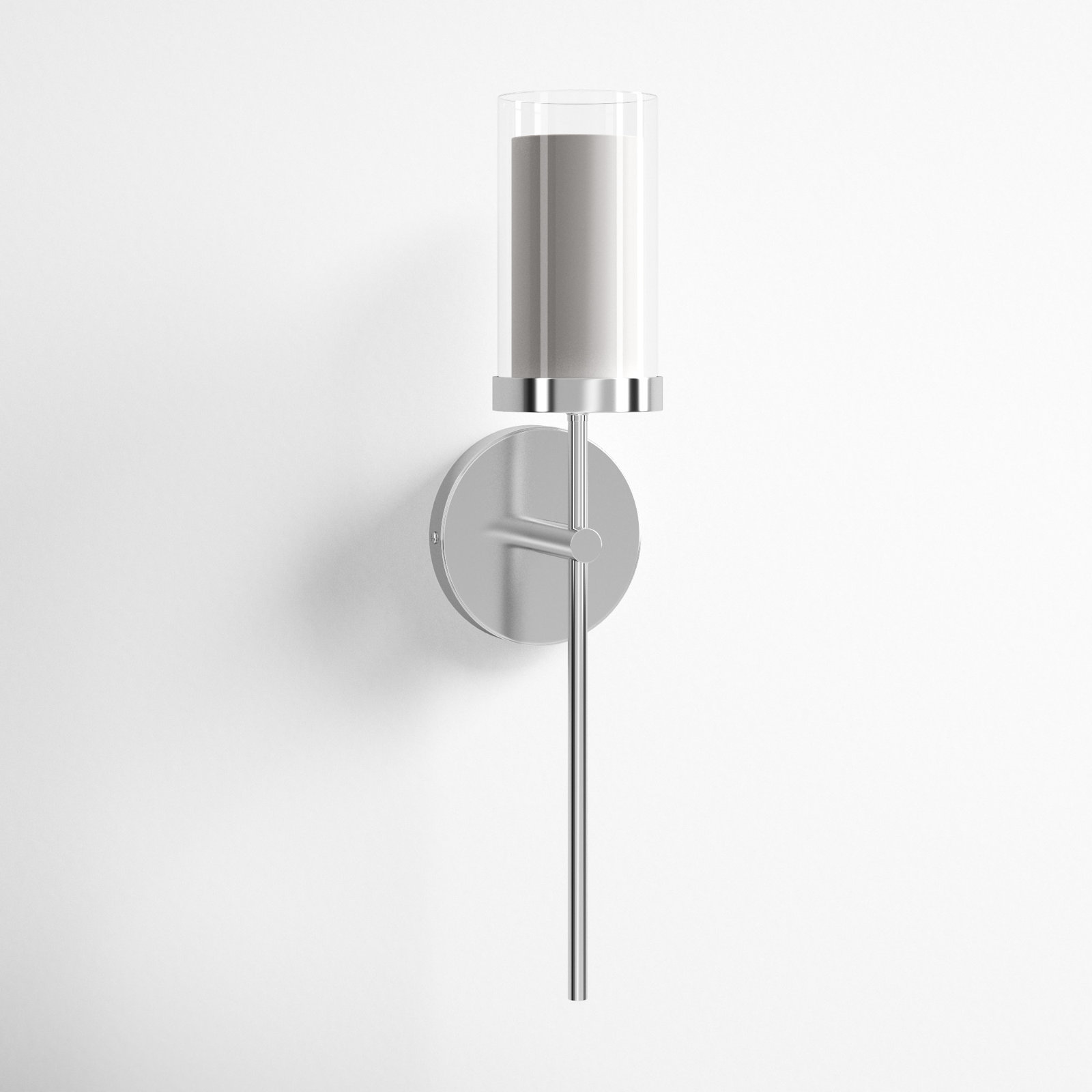 Danbury Single Light Glass Dimmable Wall Sconce, Chrome