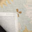 Tapis bleu en laine à boucles fait à la main Jahiem-674487082