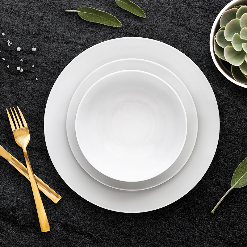 Eudo Piece Porcelain China Dinnerware Set - Service for 4