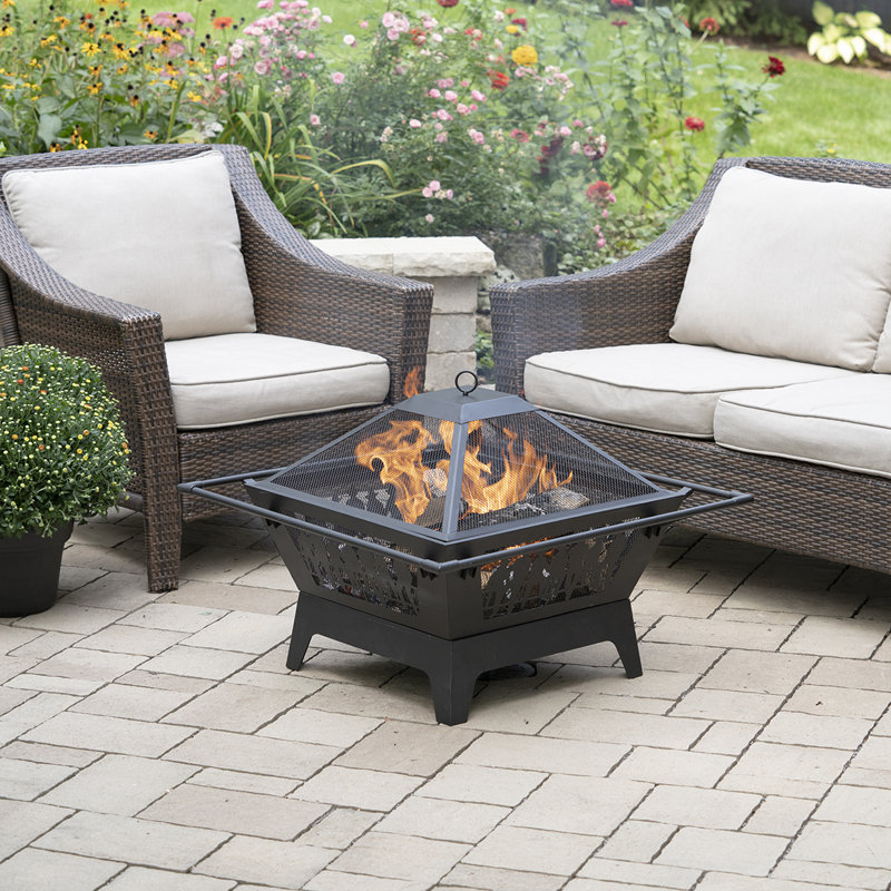 Landreth Square Steel Wood Burning Smokeless Fire Pit