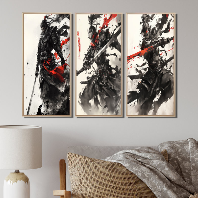 China Warrior Tones I - Collection d'art mural Warrior China, H 28 po x l 36 po, Impression encadrée flottante, Crème, crème