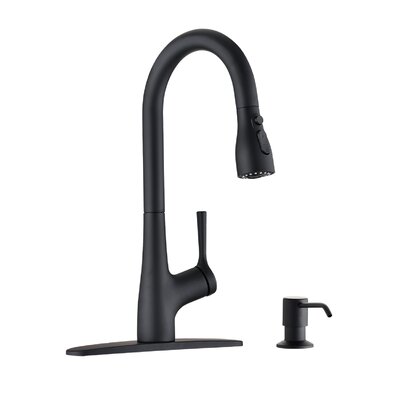 Pull Down Single Handle Kitchen Faucet with Accessories -  MAXWELL, MW21BCLL941IMB
