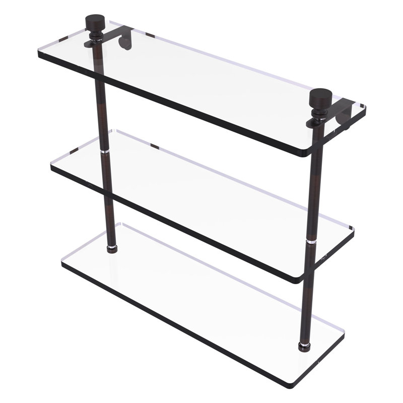 Ballenas 3 Piece Tiered Shelf, Venetian Bronze, 15" H x 16" W x 5" D
