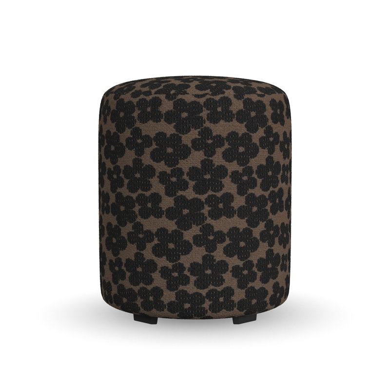 Birchbrook Upholstered Ottoman, Black/Brown Polypropylene/Olefin