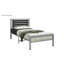 Base de lit plateforme moderne en métal avec tête et pied de lit, support en lattes d'acier robuste, aucun sommier tapissier requis, fabrication stable et silencieuse, dégagement sous le lit, assemblage facile