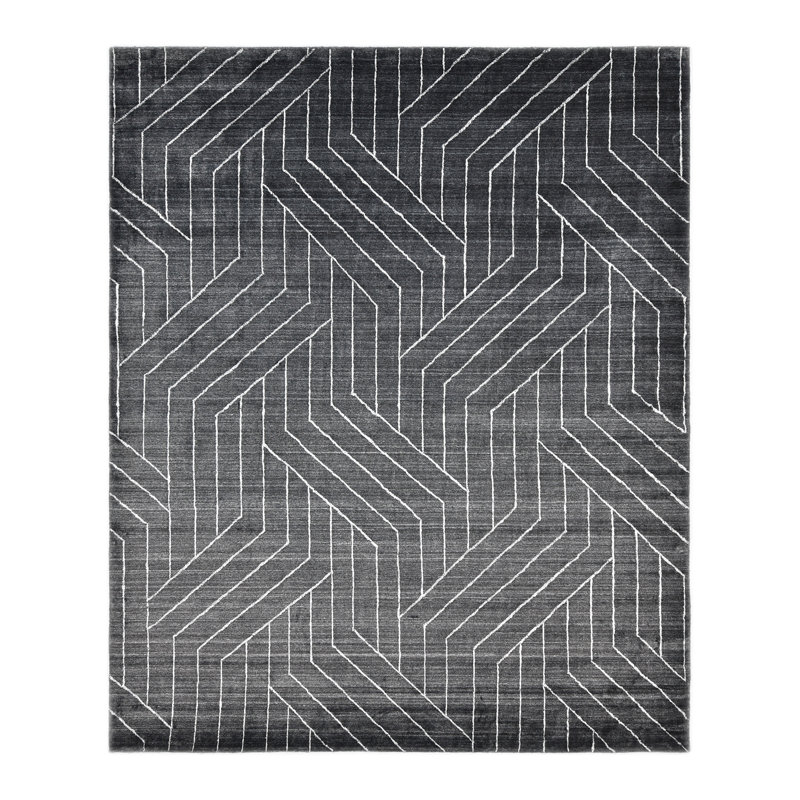 Kali Hand Knotted Geometric Area Rug, Rectangle 8' x 10'