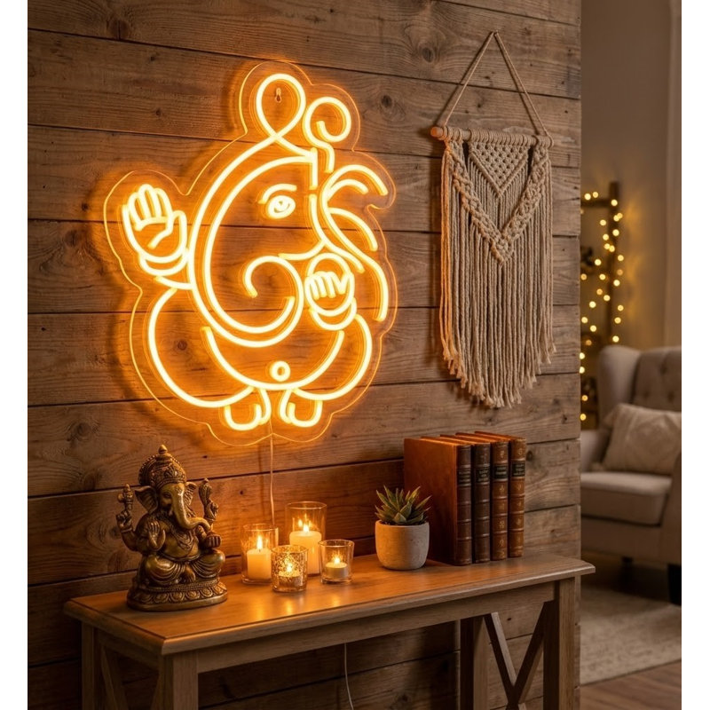  | Enseigne néon éléphant | Doté de tubes néon incassables fabriqués à la main avec une lueur orange vibrante pour un éclairage lumineux et uniforme et une durabilité à long terme | 30 x 24 pouces | Orange