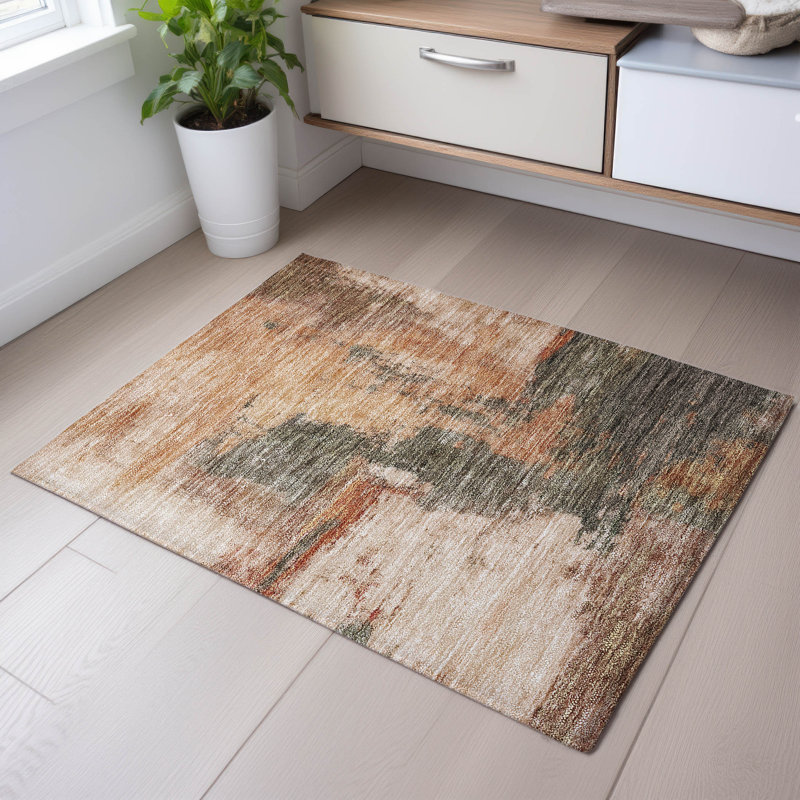 Premium Machine Washable Natoma AMF1068 Modern Rug, Rectangle 1'8" x 2'6"