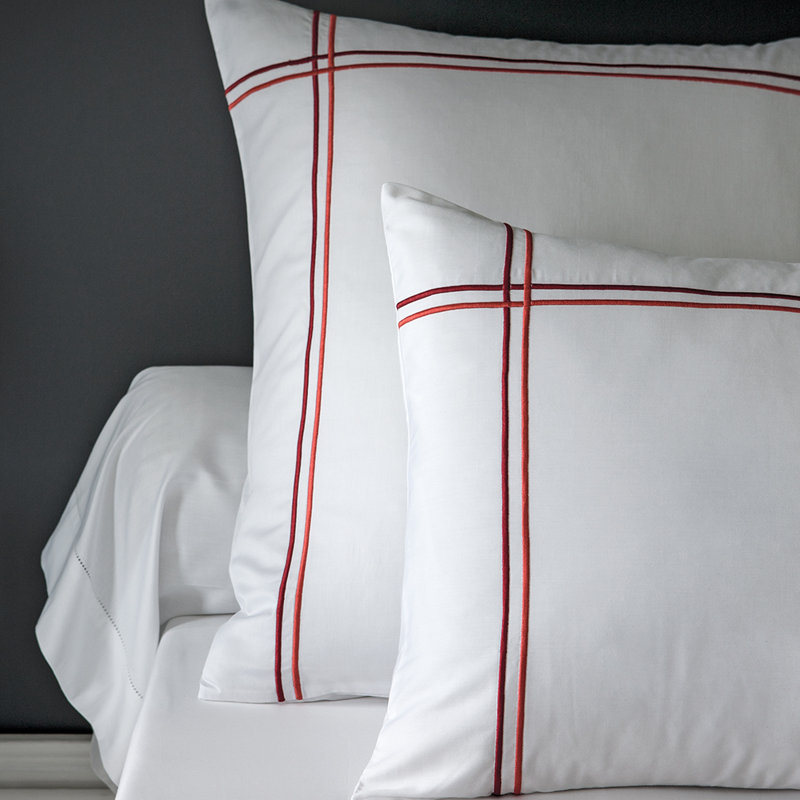 Batmanjali Cotton No Pattern Duvet Cover, Orange/White