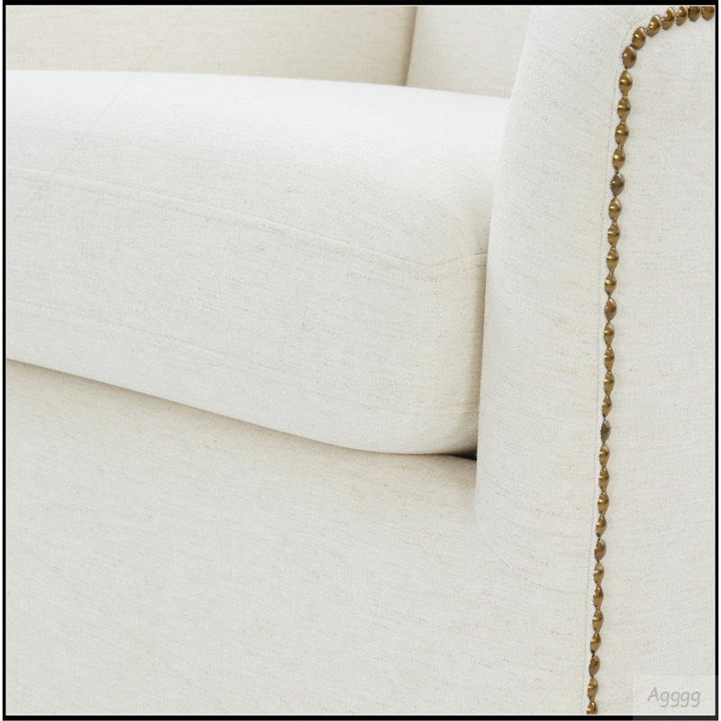 Fauteuil d'appoint pivotant avec garniture cloutée Torrance - Sable, Polyester beige