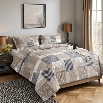 Ensemble d'édredon pour lit simple 2 pièces avec taie d'oreiller Collection de literie en coton mélangé Plusieurs options de style Confort toutes saisons