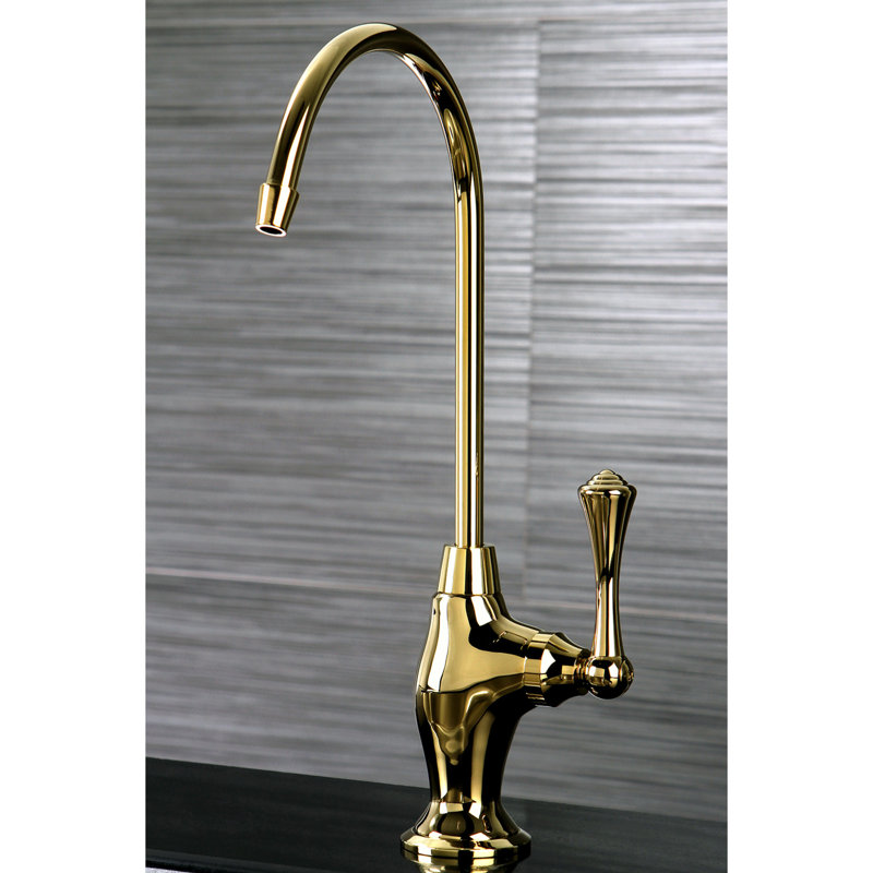 Kingston Brass Vintage Single-Handle 1-Hole Deck Mount Water Filtration Faucet, Polished Brass