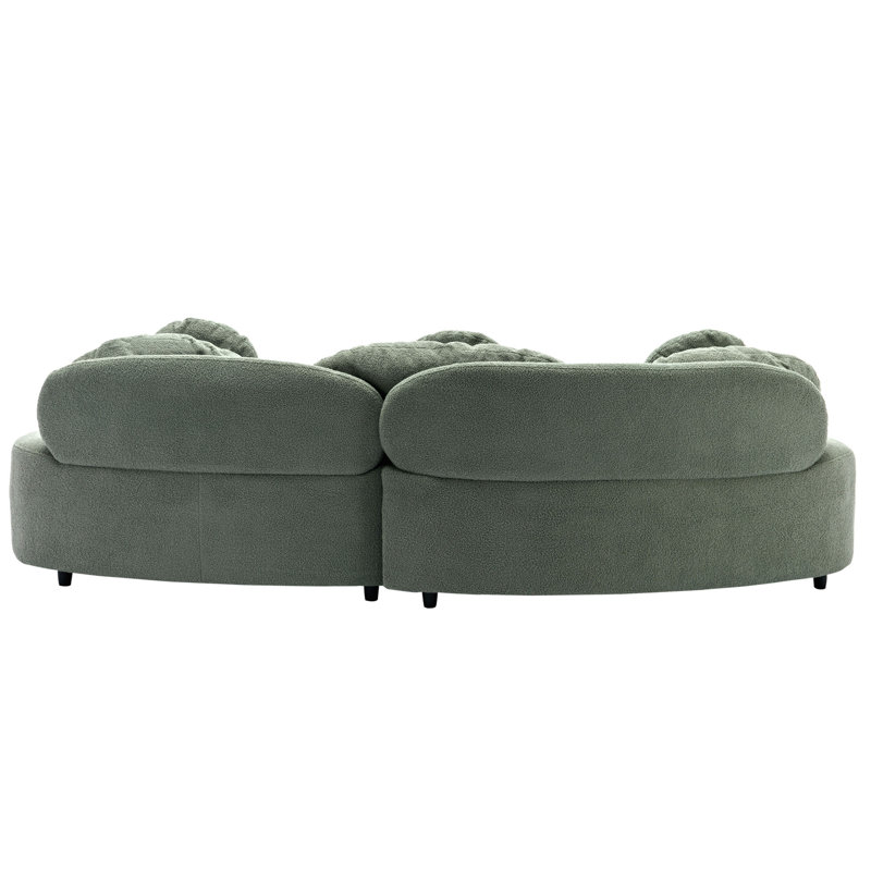 Canapé de salon moderne en forme de pois de 103,9 po Jovanny, Polyester vert