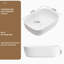 Lavabo vasque ovale moderne en céramique blanche pour meuble-lavabo, durable et facile à nettoyer avec une finition ultrabrillante