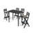 Aiyden 4 - Person Acacia Wicker Patio Dining Set with Square Table-900090520-900093261