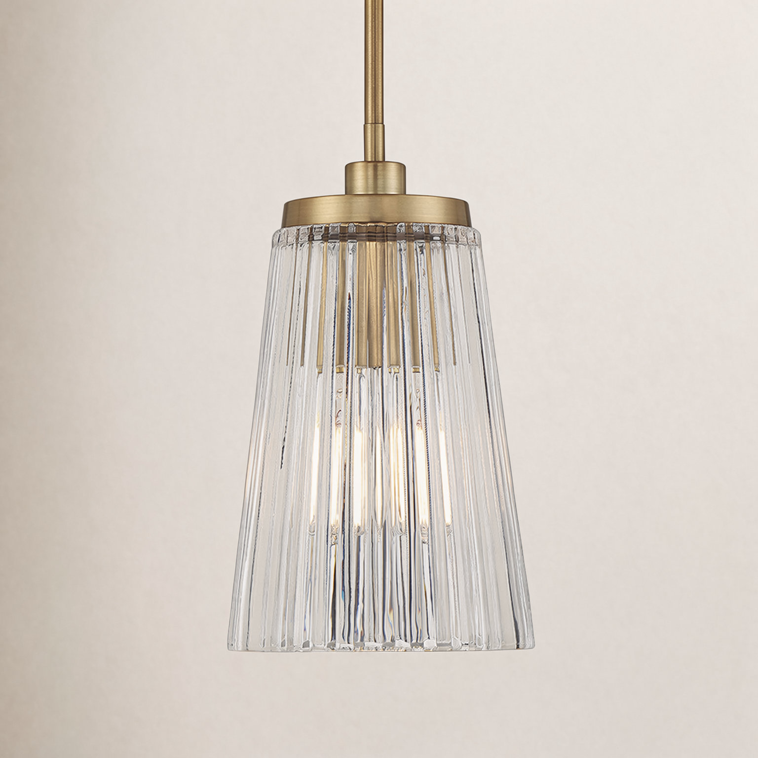 Jeanie Dimmable Single Light Pendant, Brass