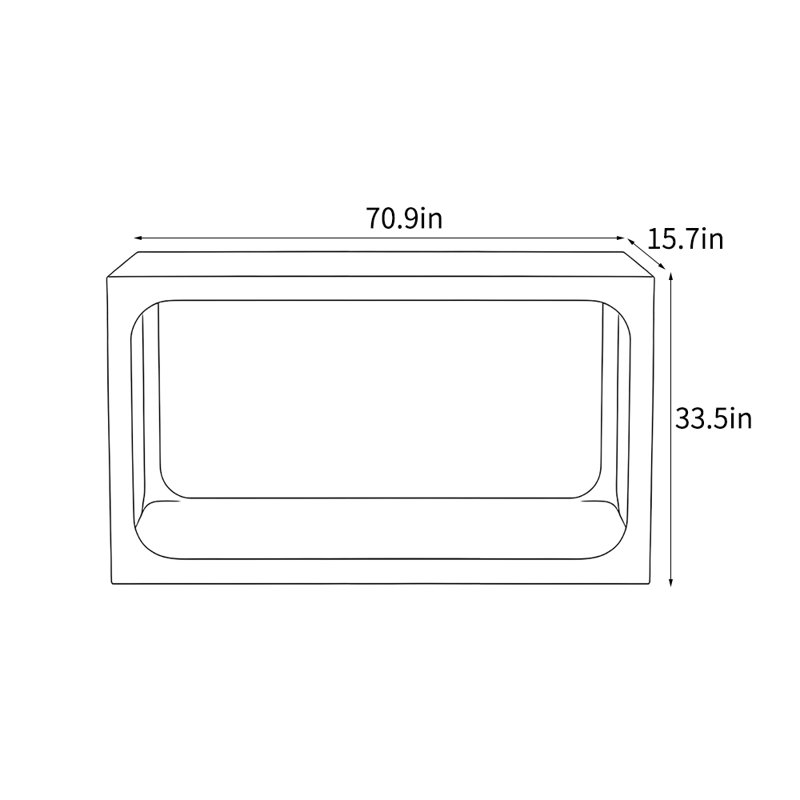 Console de style moderne et minimaliste, 33.5" H x 70.9" W x 15.7" D