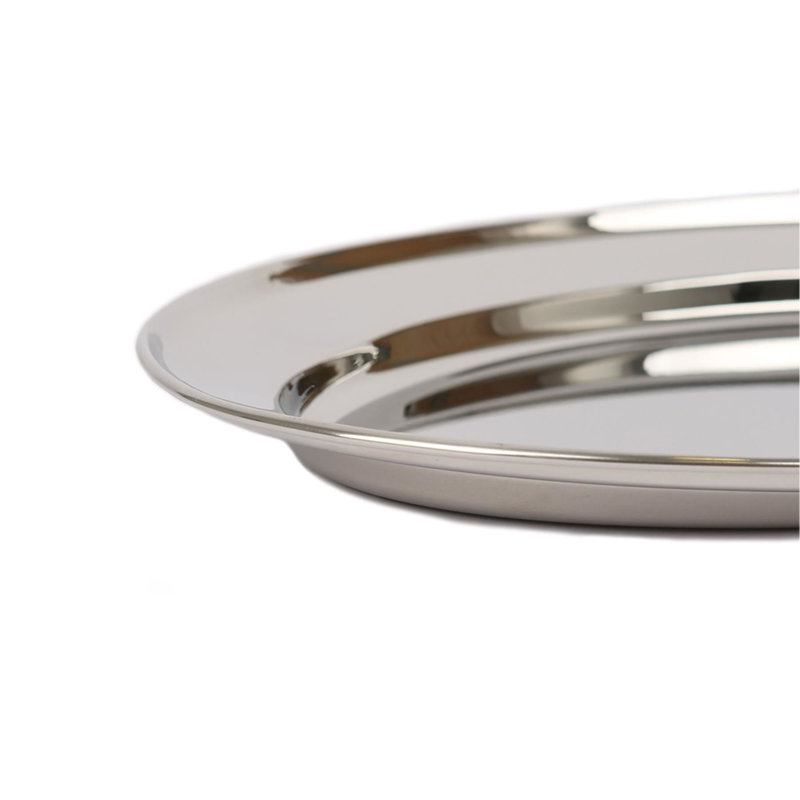 Argon Tableware - Oval Stainless Steel Serving Platter, 2cm H x 35cm W x 24cm L