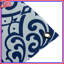 Tapisserie murale bleue à motif damassé - Décoration murale damassé-388437482