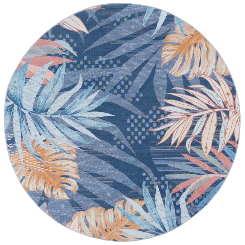 Tapis bleu / bleu clair Malibu 841, Rond 6 pi