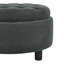 Repose-pieds rond avec rangement de 25 pouces avec plateau, table basse ronde en tissu capitonné moderne avec rangement, repose-pieds rembourré avec plateau amovible pour le salon, la chambre à coucher-1310840638