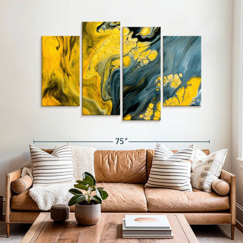 Avery Marbled Abstract, 42" H x 68" W