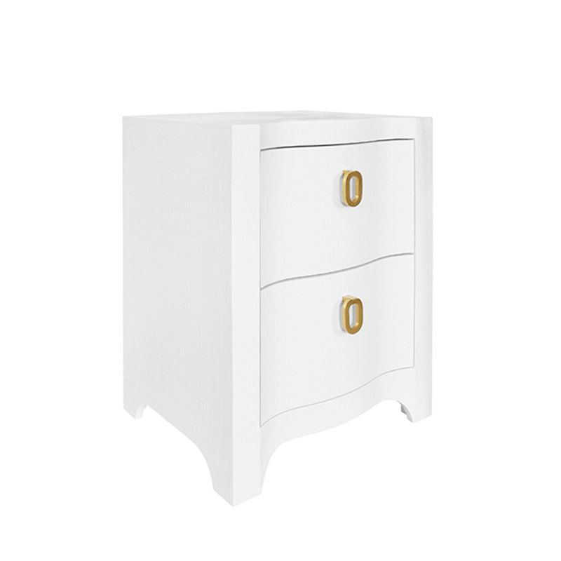 Helena Solid Wood 2 - Drawer End Table, White