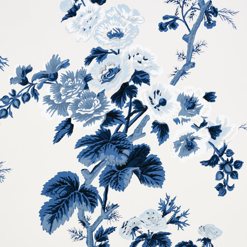 Papier peint Pyne Hollyhock, Indigo