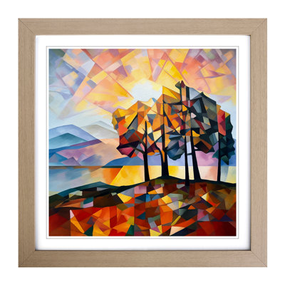 Sunrise Cubism No.5 - Framed Print