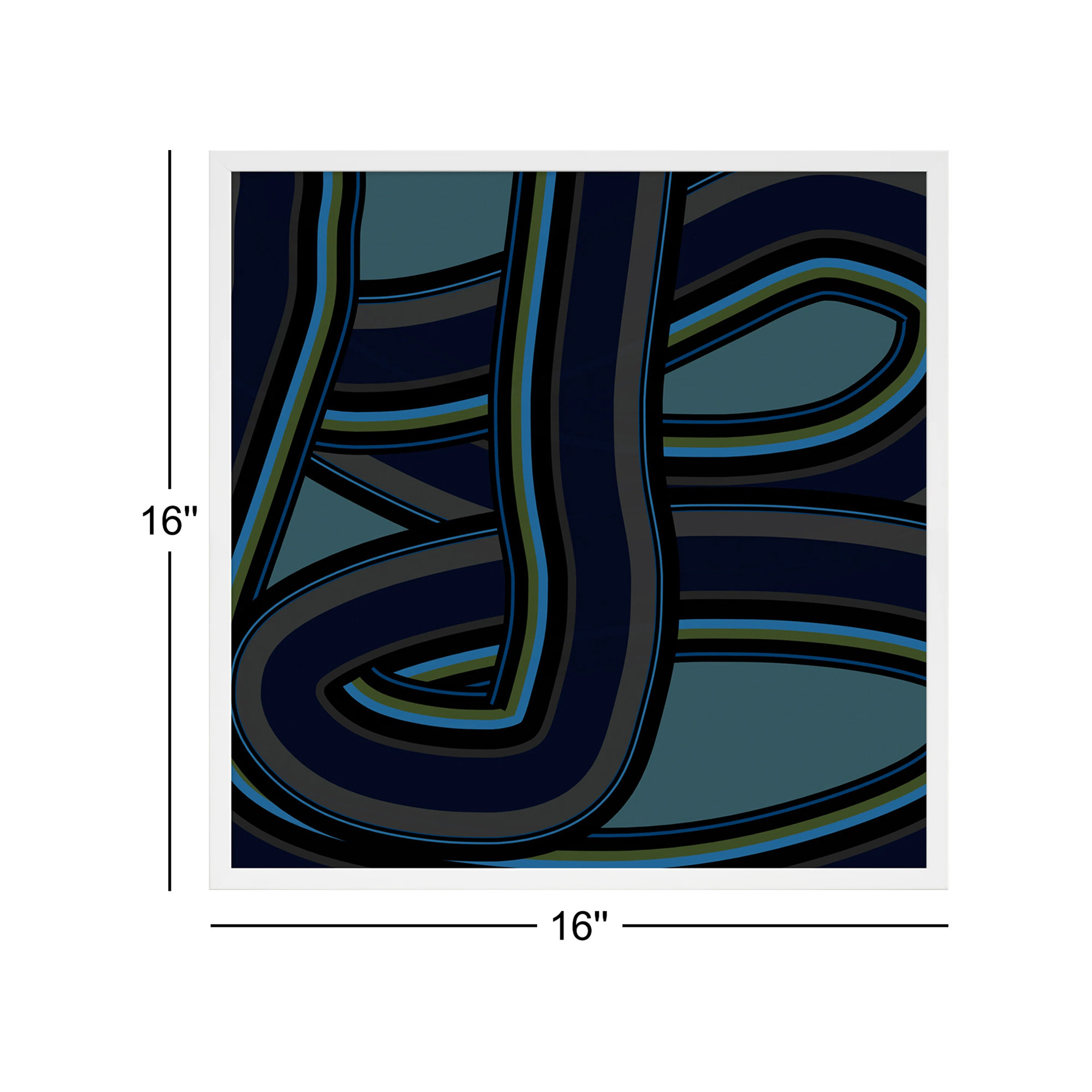 Stone Blue Twist by Jacques Pilon, 16" H x 16" W x 1.25" D, White