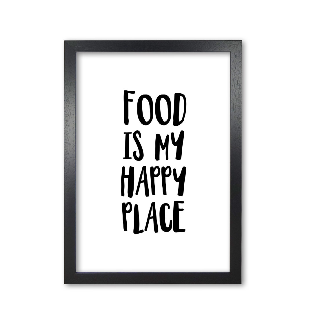 'Food Is My Happy Place' Textual Art