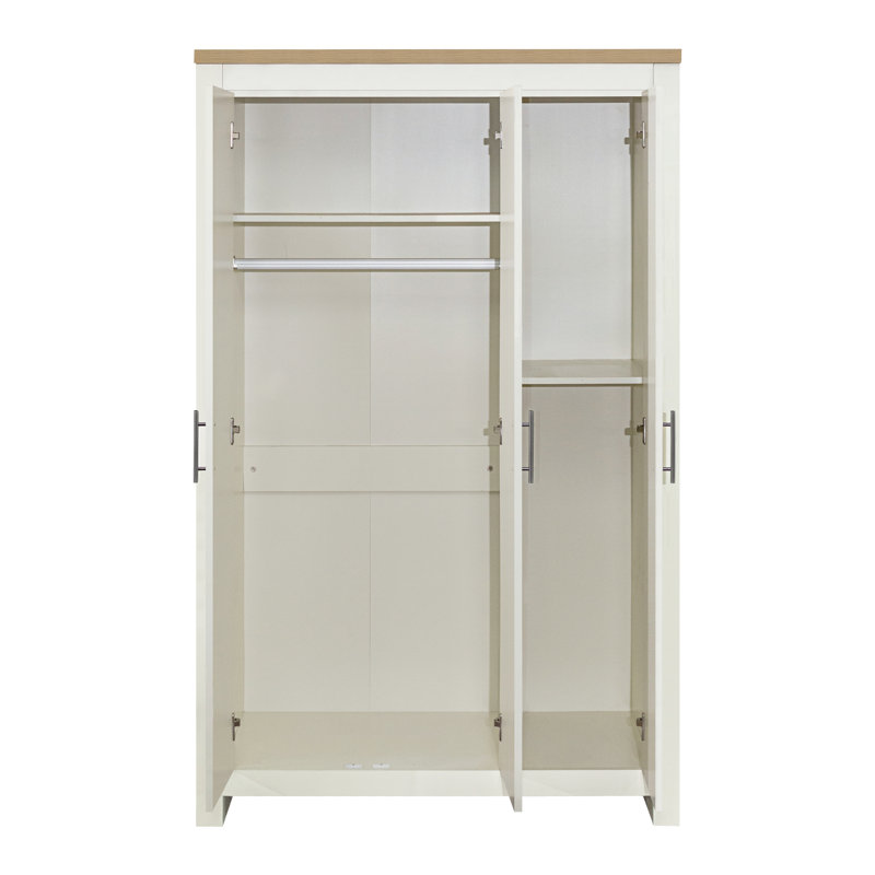 Napanoch 3 Door Wardrobe, Cream/Oak