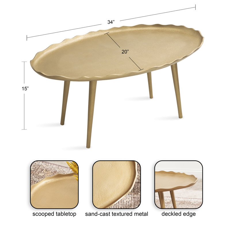 Table basse 4 pieds Avelines, Or